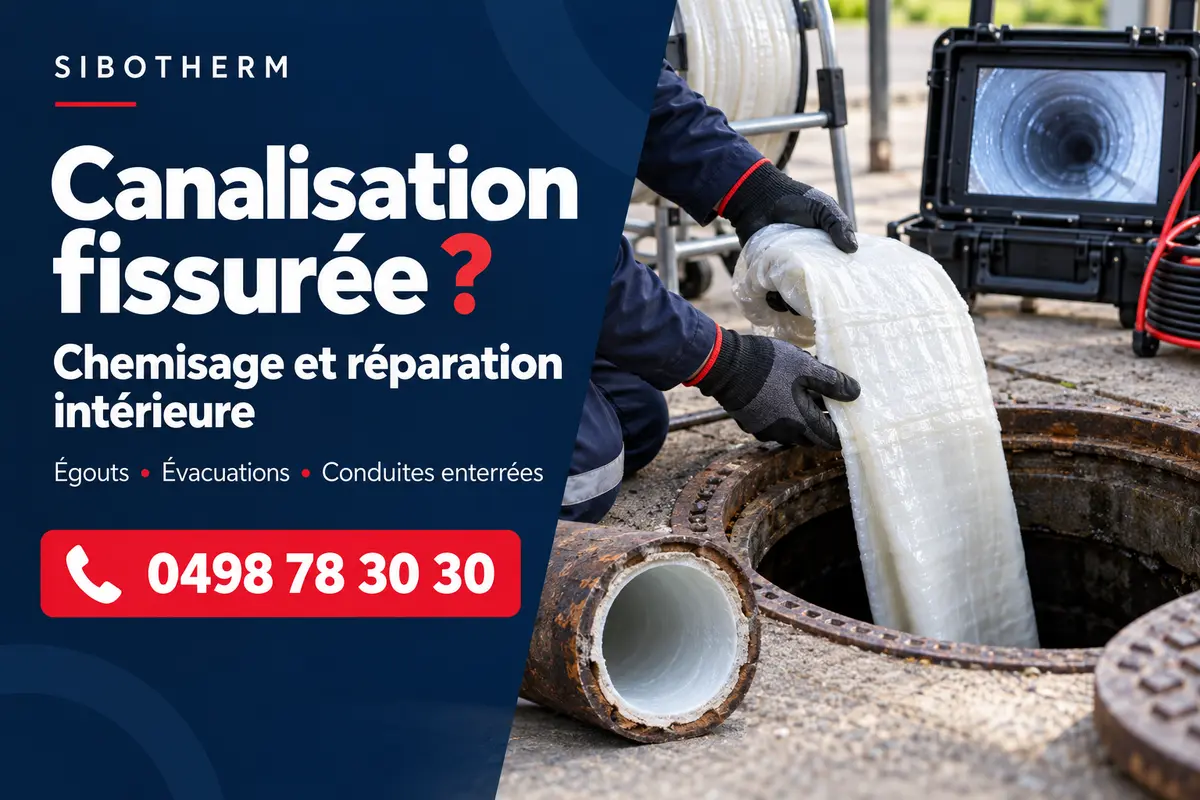Canalisation fissurée ? Chemisage et réparation intérieure — Sibotherm : 0498 78 30 30