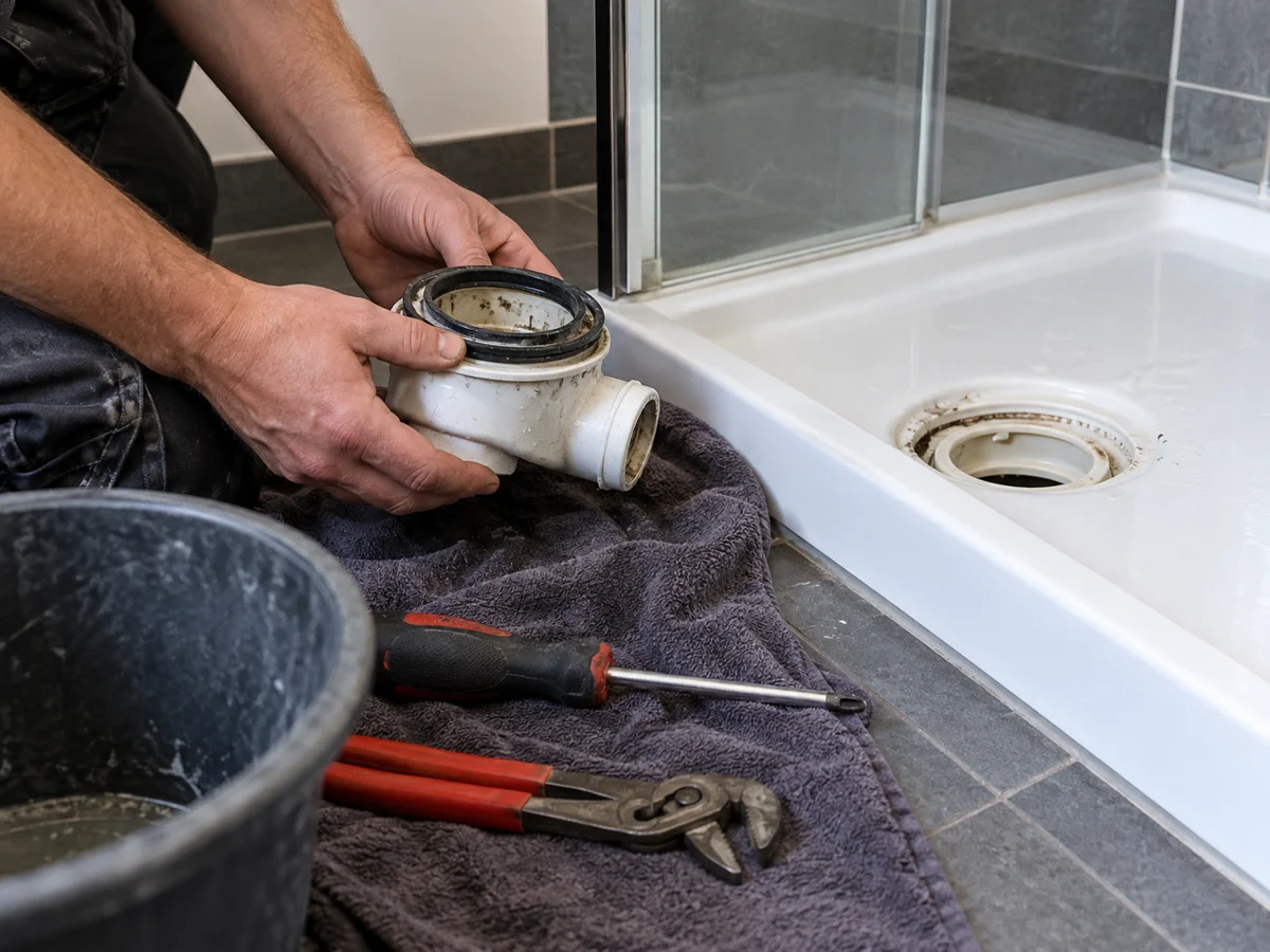 Contrôle d’un siphon de douche — dépannage d’évacuation à Ixelles