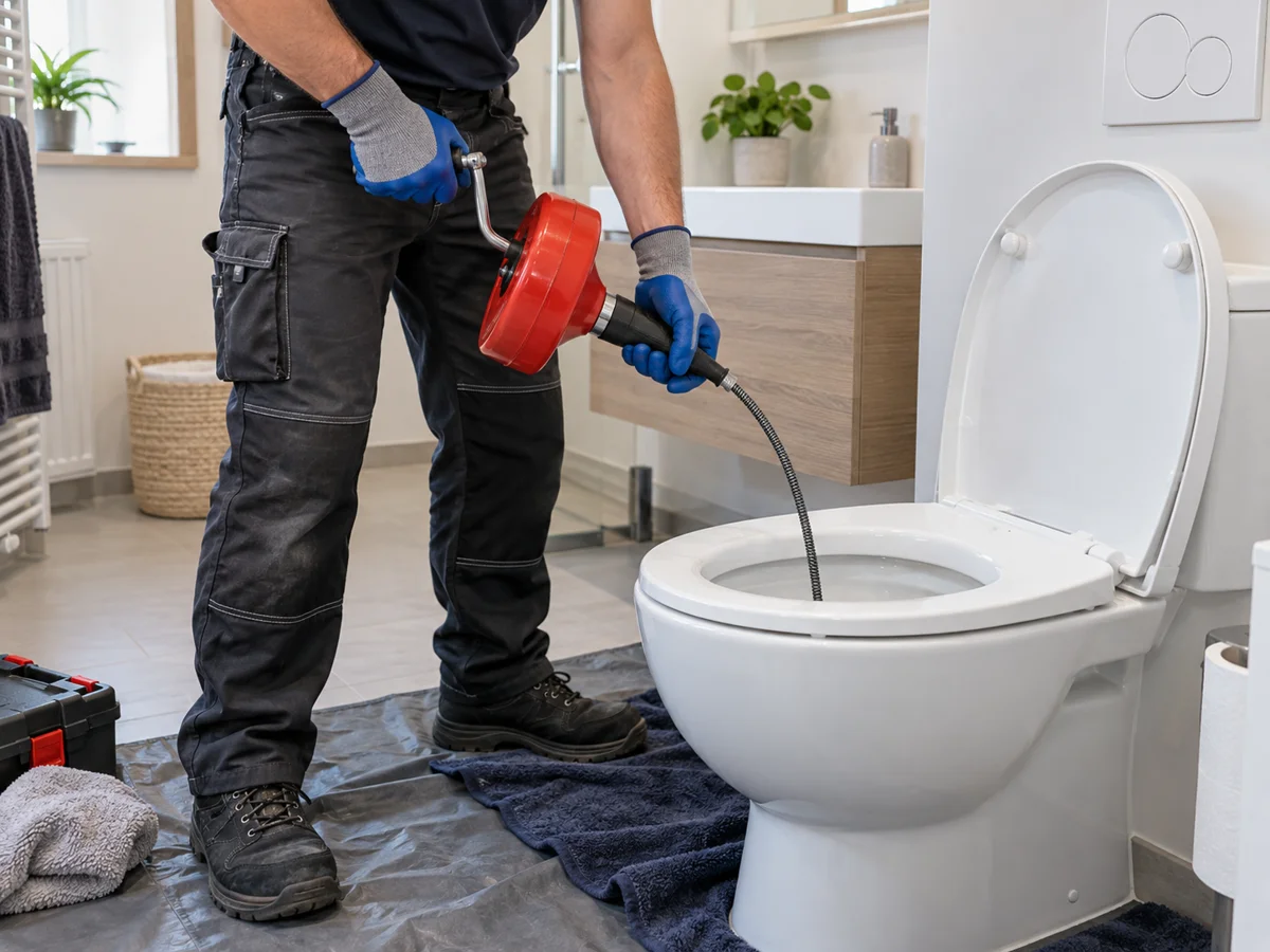 Utilisation d’un furet pour WC — débouchage à Waterloo