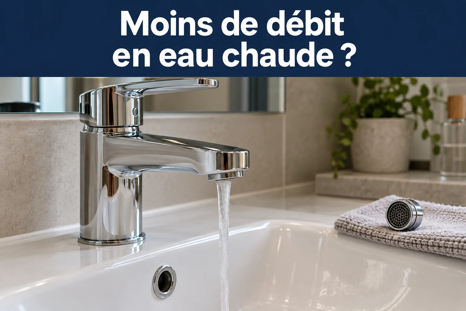 Robinet et mousseur démonté — moins de débit en eau chaude ? Diagnostic sanitaire à Waterloo