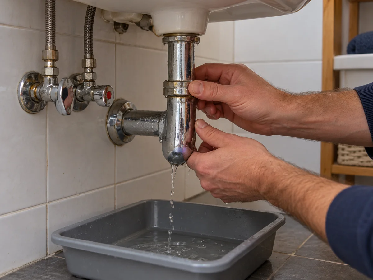 Contrôle d’un raccord sous lavabo — réparation de fuite à Ixelles